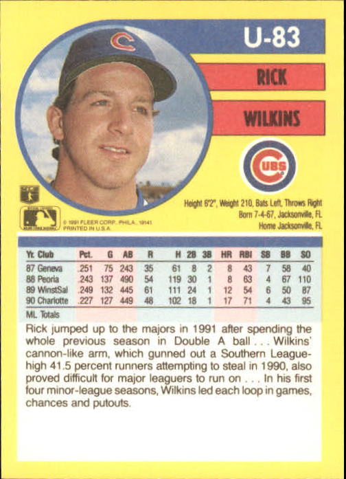 1991 Fleer Update Baseball Card Pick