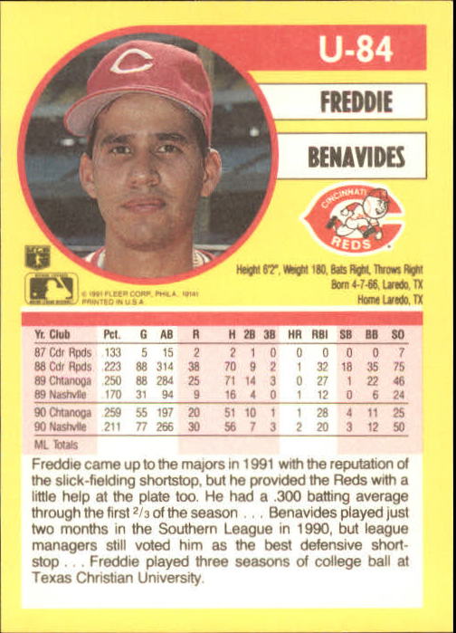 1991 Fleer Update Baseball Card Pick