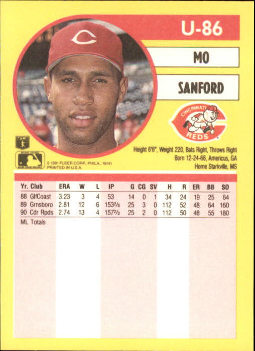 1991 Fleer Update Baseball Card Pick