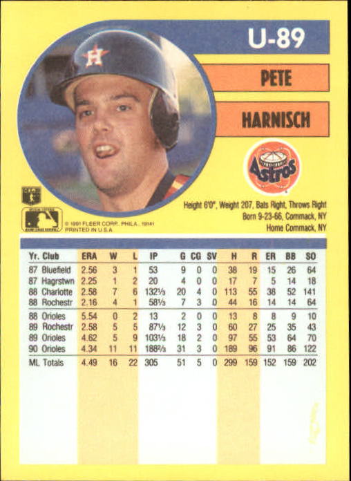 1991 Fleer Update Baseball Card Pick