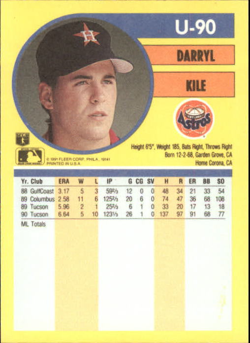 1991 Fleer Update Baseball Card Pick