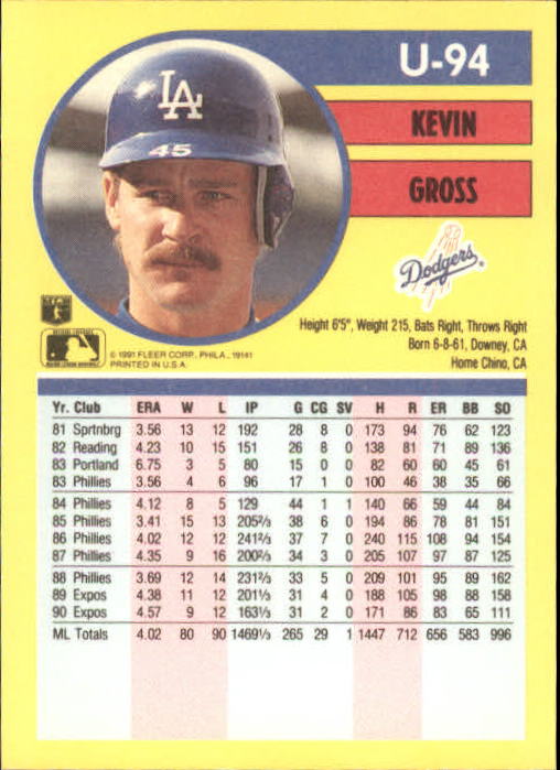 1991 Fleer Update Baseball Card Pick