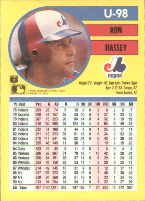 1991 Fleer Update Baseball Card Pick