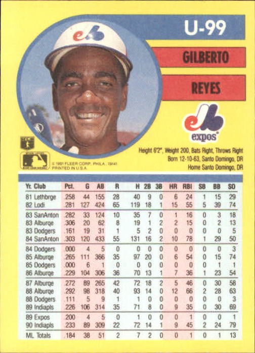 1991 Fleer Update Baseball Card Pick