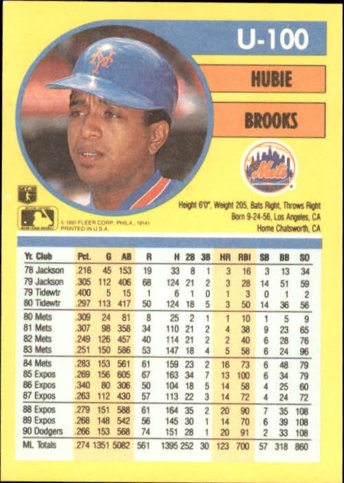 1991 Fleer Update Baseball Card Pick