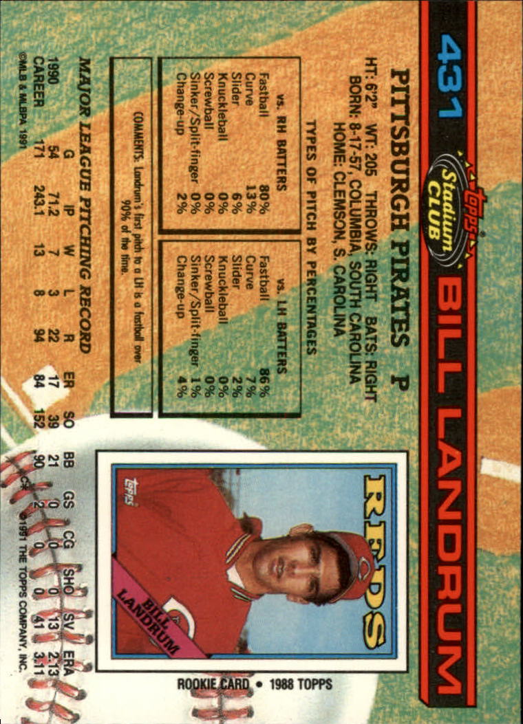 A1126- 1991 Stadium Club BB Cards 401-600 +Rookies -You Pick- 10+ FREE US SHIP - Picture 63 of 401