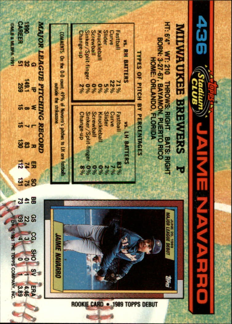 thumbnail 73  - A1126- 1991 Stadium Club BB Cards 401-600 +Rookies -You Pick- 10+ FREE US SHIP