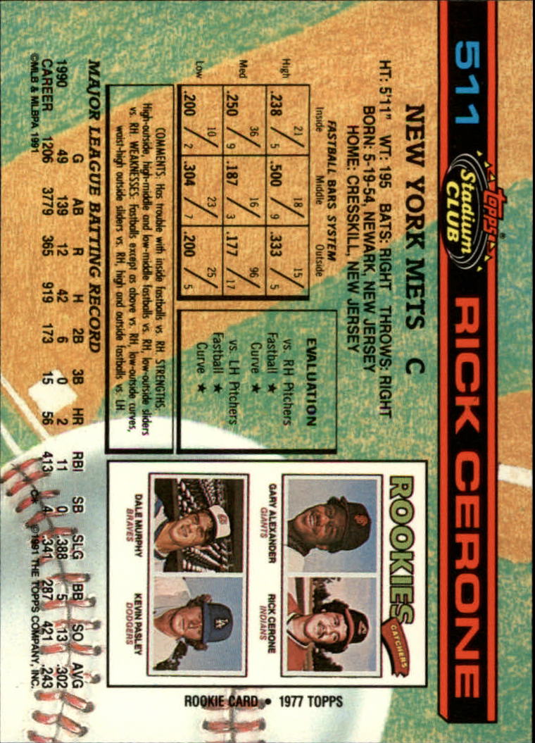 thumbnail 23  - 1991 Stadium Club Baseball Card Pick 501-600