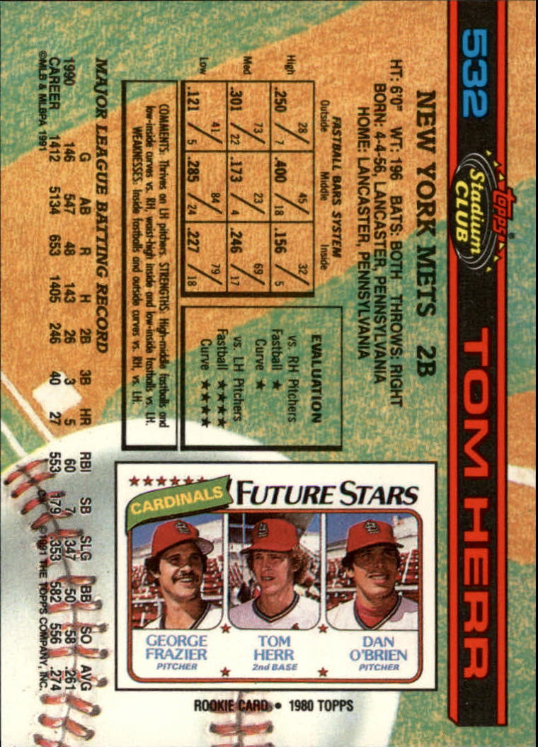 A1126- 1991 Stadium Club BB Cards 401-600 +Rookies -You Pick- 10+ FREE US SHIP - Picture 265 of 401