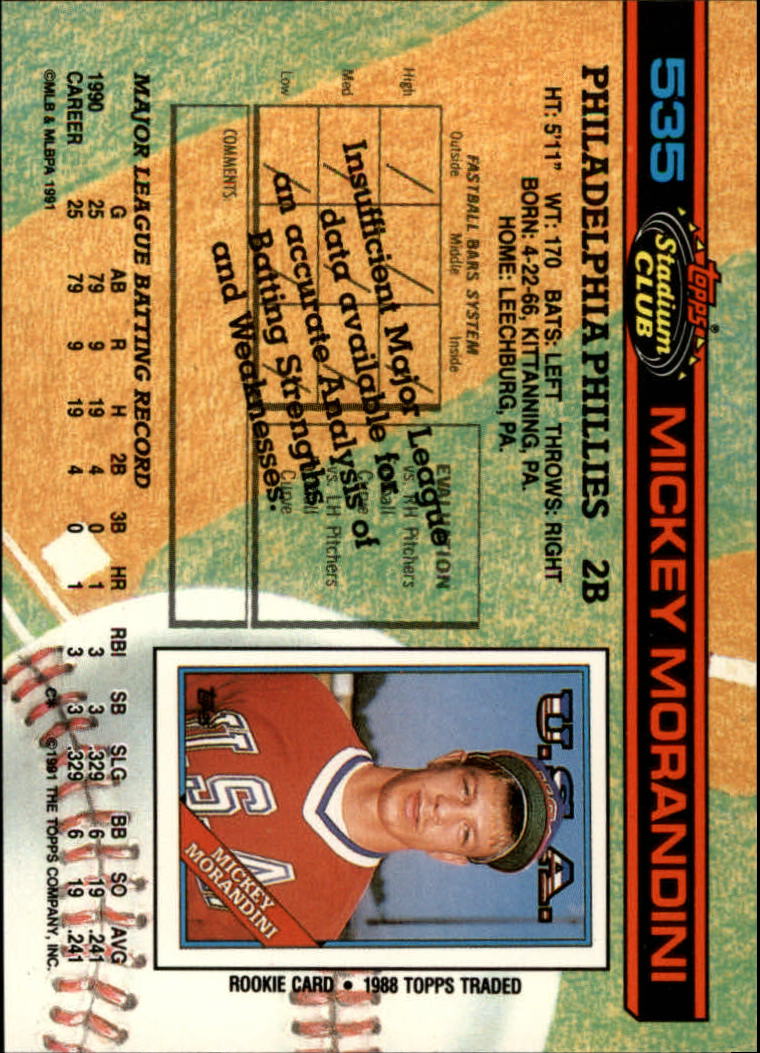 A1126- 1991 Stadium Club BB Cards 401-600 +Rookies -You Pick- 10+ FREE US SHIP - Picture 271 of 401