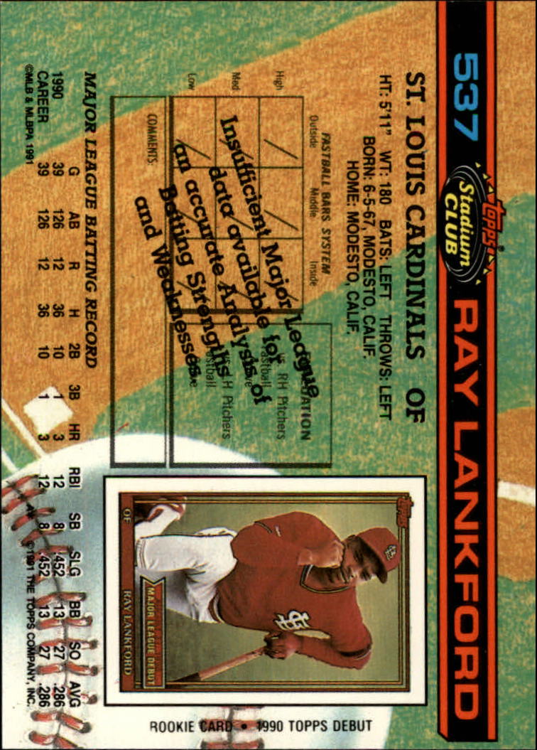 A1126- 1991 Stadium Club BB Cards 401-600 +Rookies -You Pick- 10+ FREE US SHIP - Picture 275 of 401