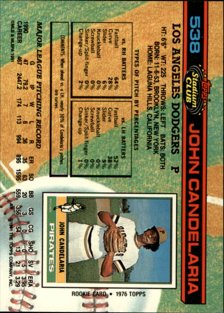 thumbnail 77  - 1991 Stadium Club Baseball Card Pick 501-600