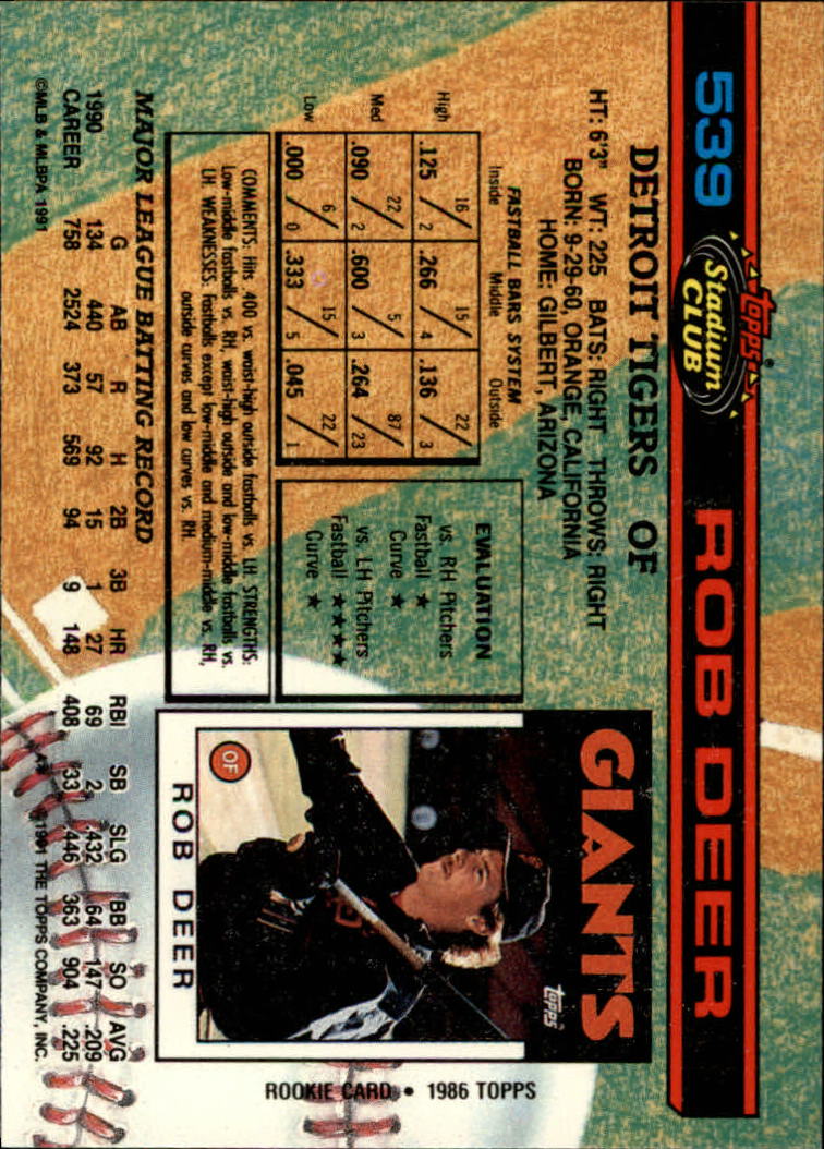 A1126- 1991 Stadium Club BB Cards 401-600 +Rookies -You Pick- 10+ FREE US SHIP - Picture 279 of 401