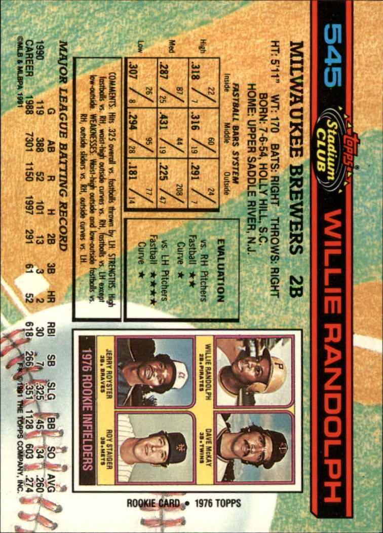 thumbnail 91  - 1991 Stadium Club Baseball Card Pick 501-600