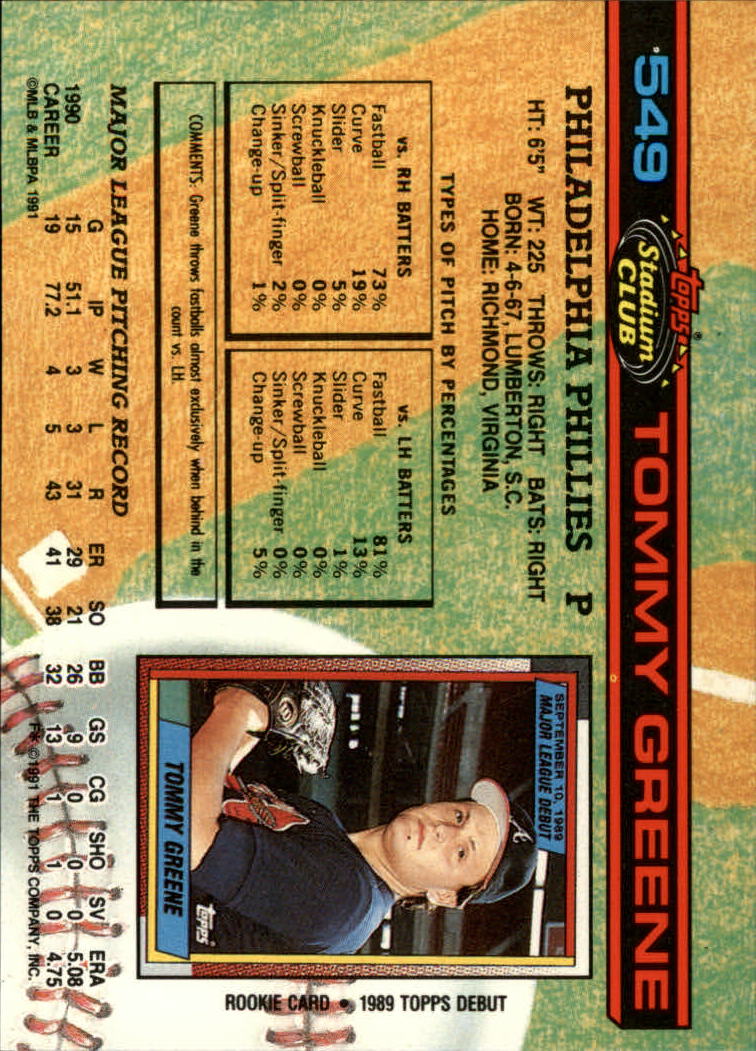 A1126- 1991 Stadium Club BB Cards 401-600 +Rookies -You Pick- 10+ FREE US SHIP - Picture 299 of 401