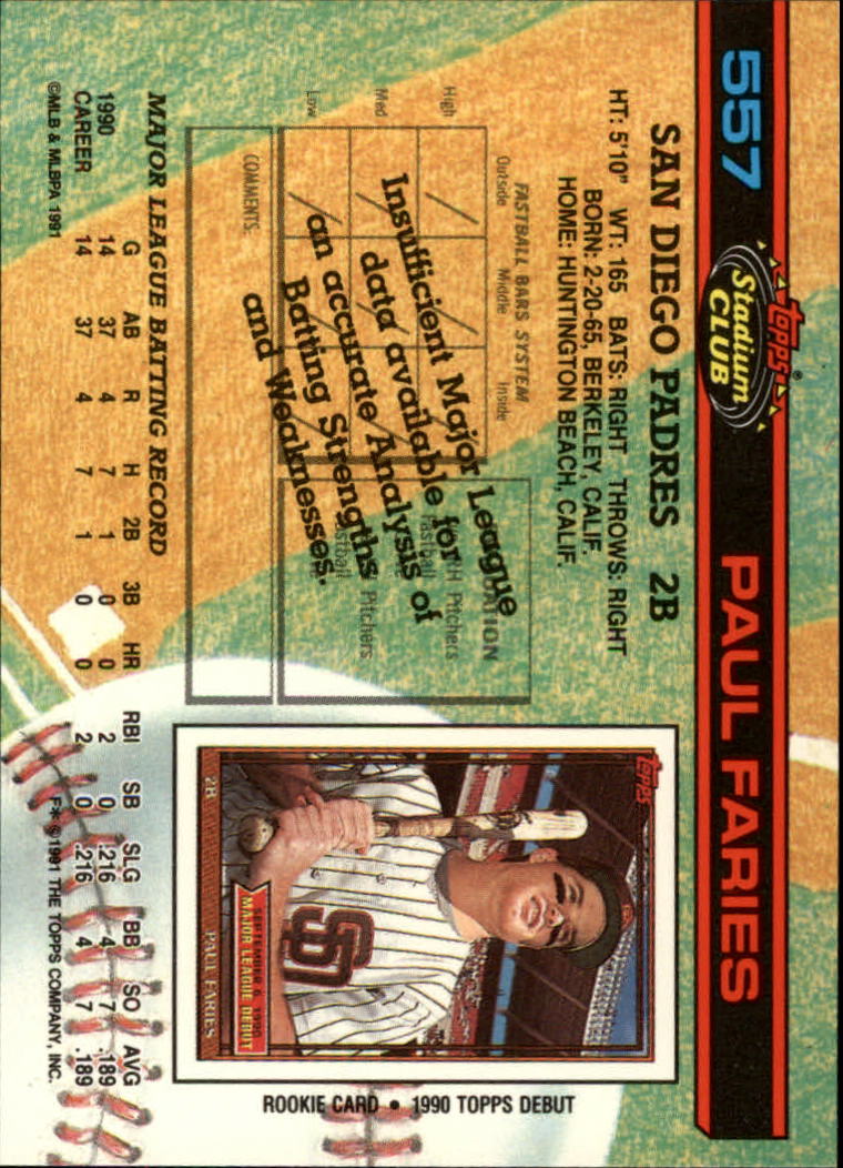 A1126- 1991 Stadium Club BB Cards 401-600 +Rookies -You Pick- 10+ FREE US SHIP - Picture 315 of 401