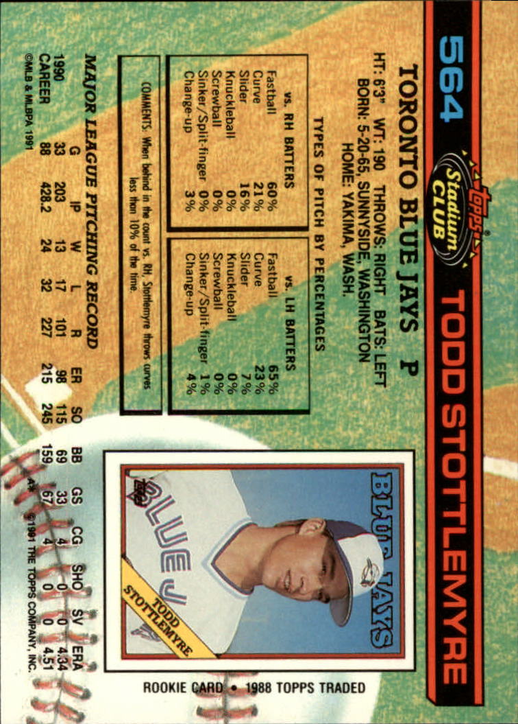 A1126- 1991 Stadium Club BB Cards 401-600 +Rookies -You Pick- 10+ FREE US SHIP - Picture 329 of 401