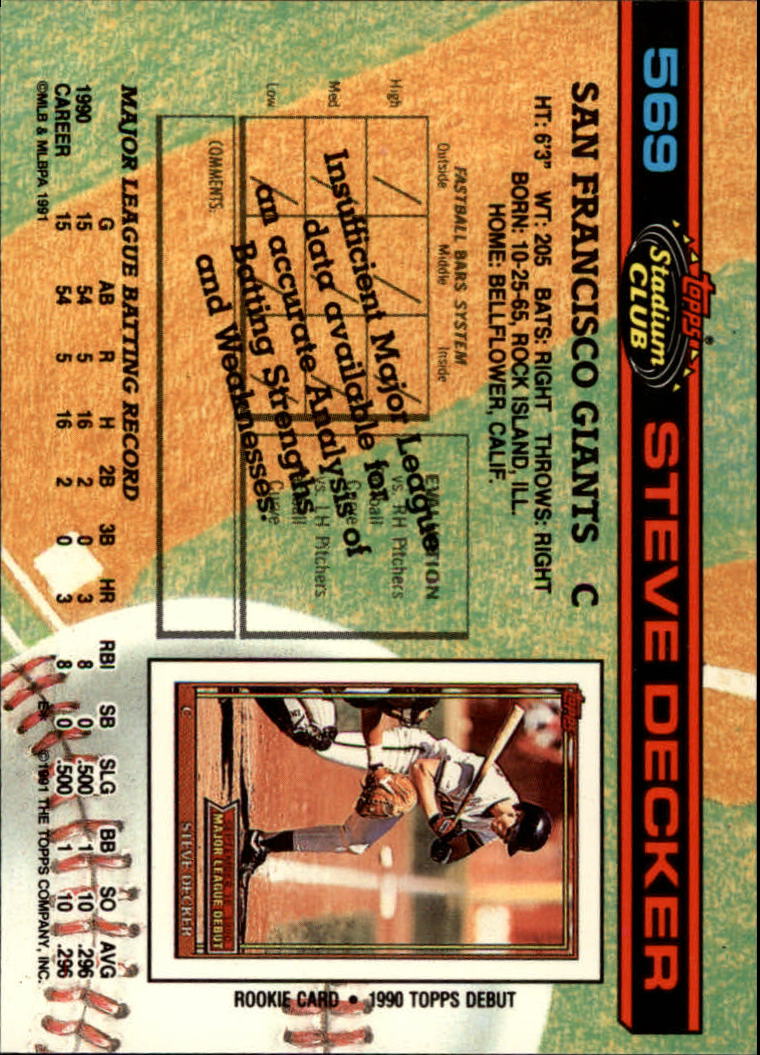 thumbnail 339  - A1126- 1991 Stadium Club BB Cards 401-600 +Rookies -You Pick- 10+ FREE US SHIP