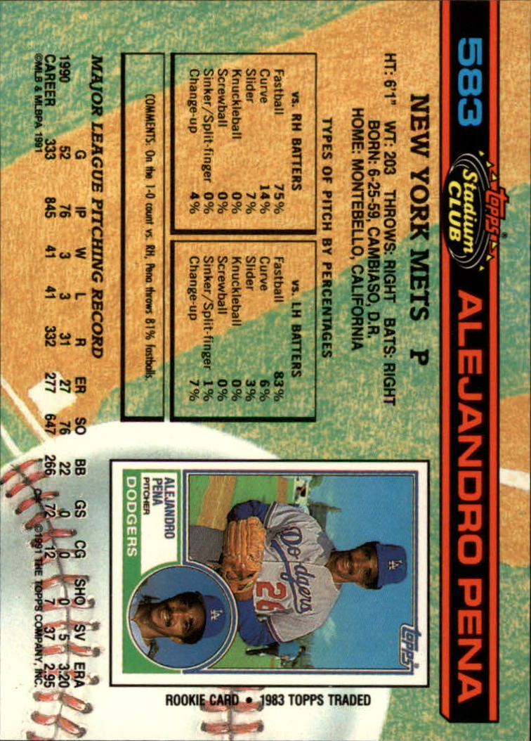 thumbnail 165  - 1991 Stadium Club Baseball Card Pick 501-600