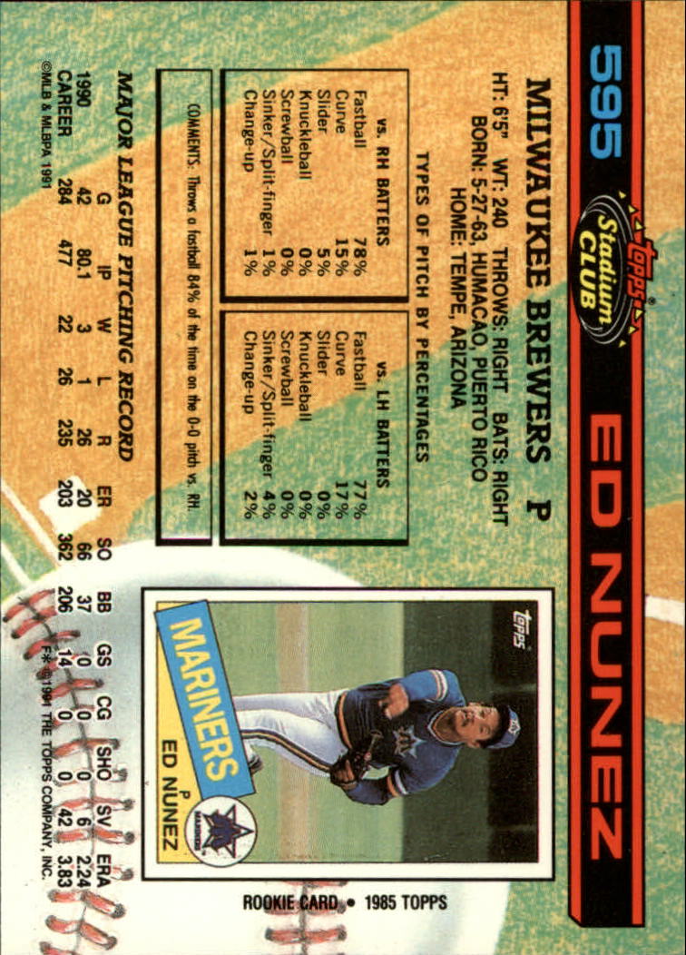 A1126- 1991 Stadium Club BB Cards 401-600 +Rookies -You Pick- 10+ FREE US SHIP - Picture 391 of 401