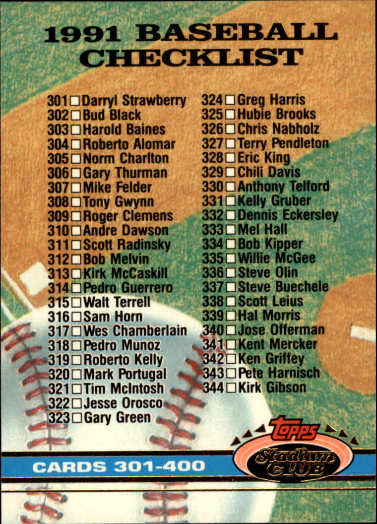 A1126- 1991 Stadium Club BB Cards 401-600 +Rookies -You Pick- 10+ FREE US SHIP - Picture 396 of 401