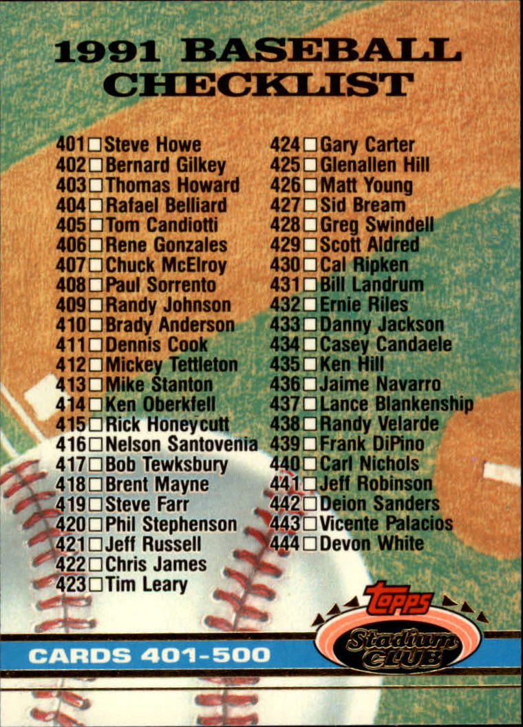 thumbnail 398  - A1126- 1991 Stadium Club BB Cards 401-600 +Rookies -You Pick- 10+ FREE US SHIP