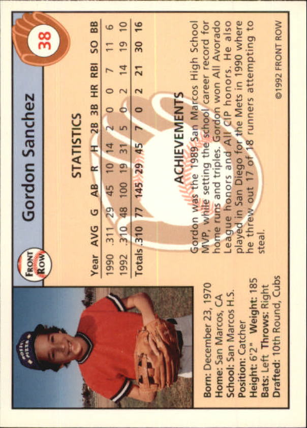 1992 Front Row Draft Picks Baseball Card Pick