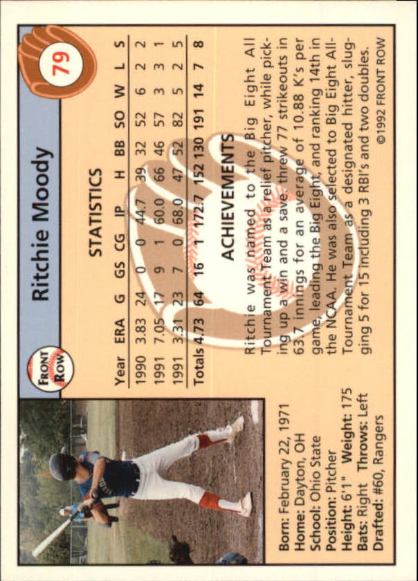 1992 Front Row Draft Picks Baseball Card Pick