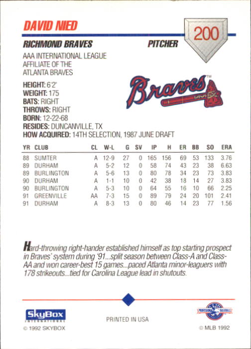 B0451- 1992 SkyBox AAA Baseball Card #s 200-310 -You Pick- 15+ FREE US SHIP - Picture 3 of 209