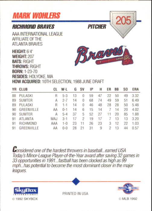 B0451- 1992 SkyBox AAA Baseball Card #s 200-310 -You Pick- 15+ FREE US SHIP - Picture 9 of 209