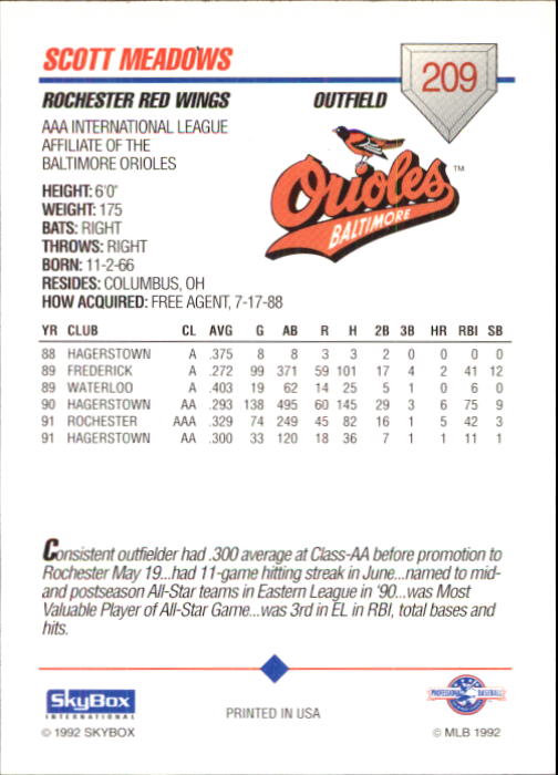 B0451- 1992 SkyBox AAA Baseball Card #s 200-310 -You Pick- 15+ FREE US SHIP - Picture 15 of 209