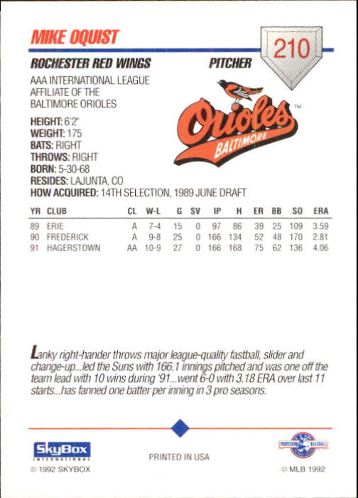 B0451- 1992 SkyBox AAA Baseball Card #s 200-310 -You Pick- 15+ FREE US SHIP - Picture 17 of 209