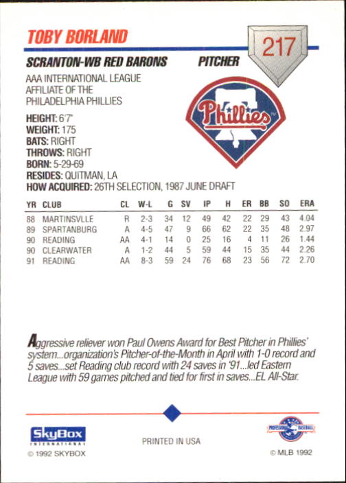 B0451- 1992 SkyBox AAA Baseball Card #s 200-310 -You Pick- 15+ FREE US SHIP - Picture 31 of 209