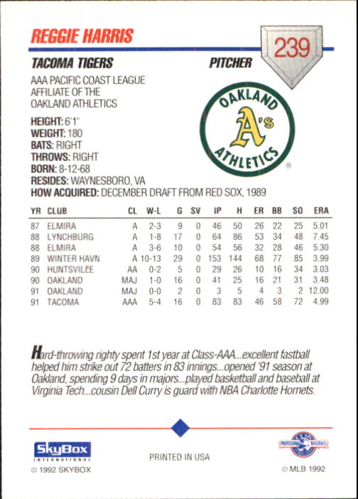 B0451- 1992 SkyBox AAA Baseball Card #s 200-310 -You Pick- 15+ FREE US SHIP - Picture 75 of 209