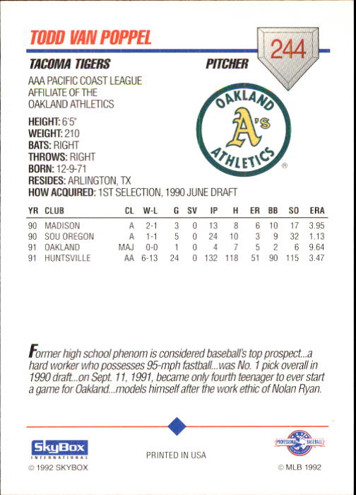 B0451- 1992 SkyBox AAA Baseball Card #s 200-310 -You Pick- 15+ FREE US SHIP - Picture 85 of 209