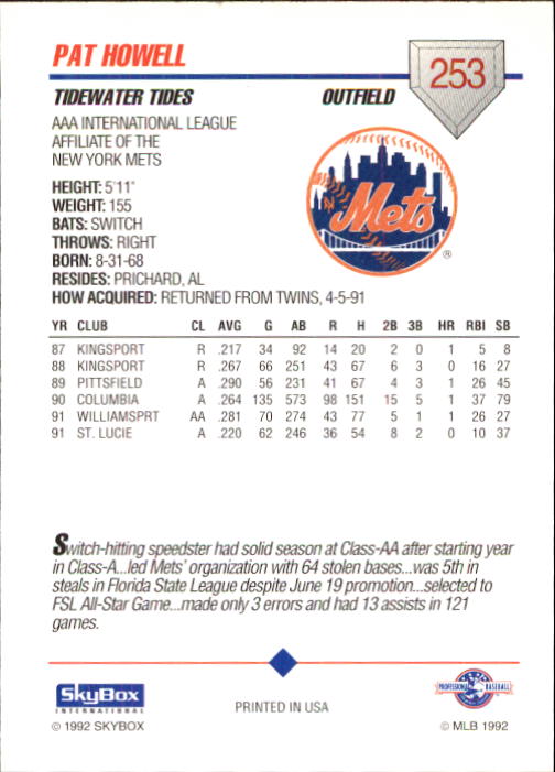 B0451- 1992 SkyBox AAA Baseball Card #s 200-310 -You Pick- 15+ FREE US SHIP - Picture 101 of 209