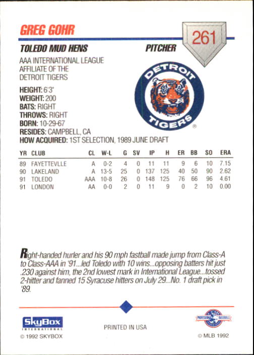 B0451- 1992 SkyBox AAA Baseball Card #s 200-310 -You Pick- 15+ FREE US SHIP - Picture 117 of 209