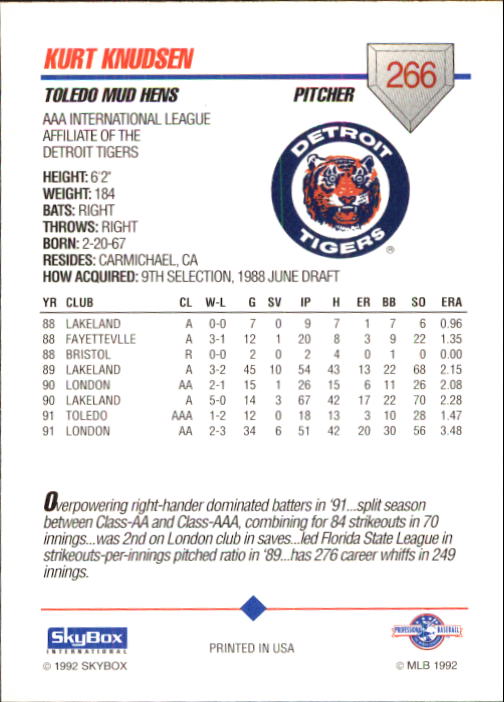 B0451- 1992 SkyBox AAA Baseball Card #s 200-310 -You Pick- 15+ FREE US SHIP - Picture 127 of 209