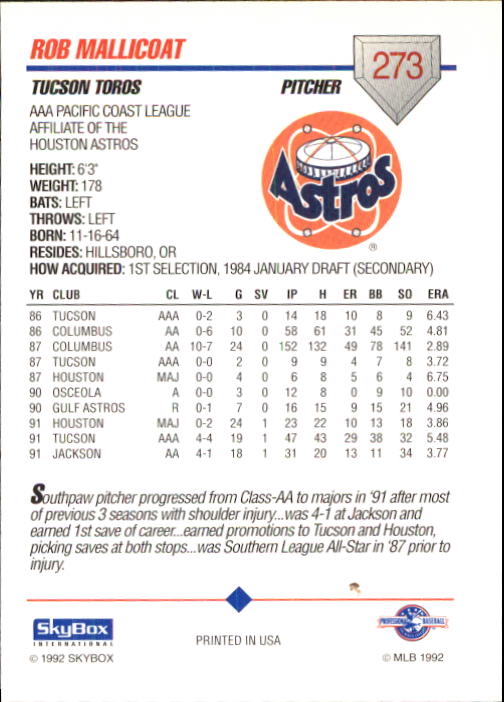 B0451- 1992 SkyBox AAA Baseball Card #s 200-310 -You Pick- 15+ FREE US SHIP - Picture 141 of 209