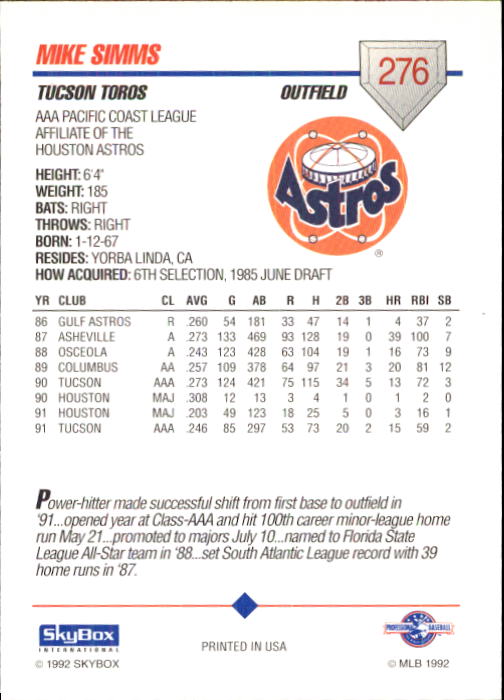 B0451- 1992 SkyBox AAA Baseball Card #s 200-310 -You Pick- 15+ FREE US SHIP - Picture 147 of 209
