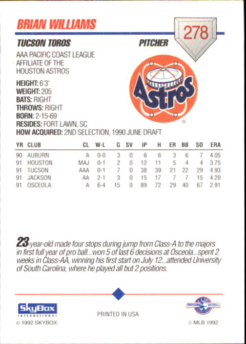 B0451- 1992 SkyBox AAA Baseball Card #s 200-310 -You Pick- 15+ FREE US SHIP - Picture 151 of 209