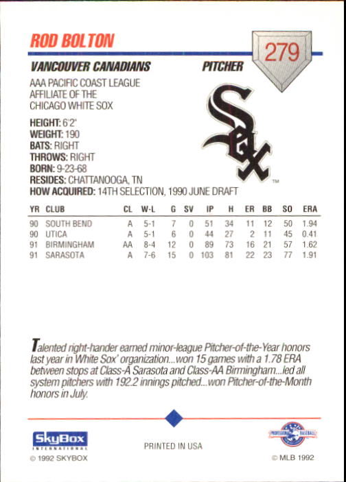 B0451- 1992 SkyBox AAA Baseball Card #s 200-310 -You Pick- 15+ FREE US SHIP - Picture 153 of 209