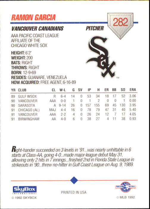 B0451- 1992 SkyBox AAA Baseball Card #s 200-310 -You Pick- 15+ FREE US SHIP - Picture 159 of 209