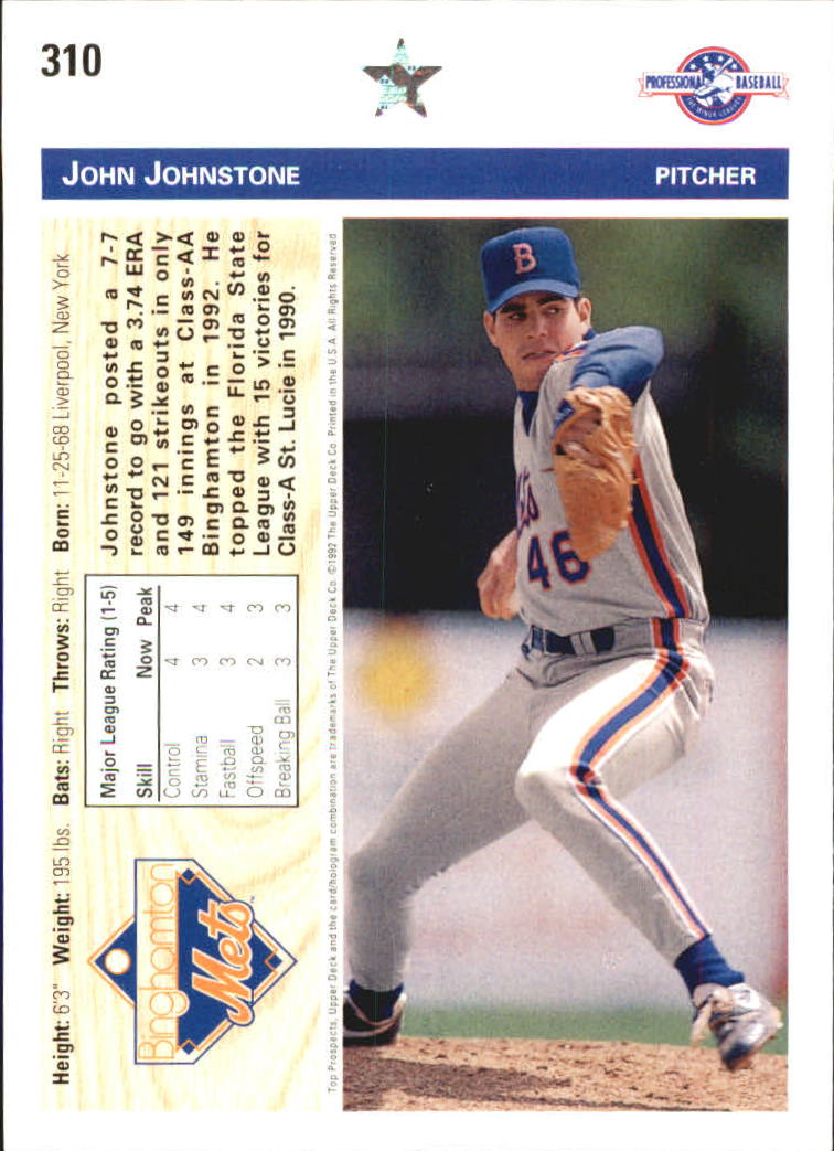 Baseball Cards Pick From List 201-Inserts Minor League 1992 Upper Deck Minor 