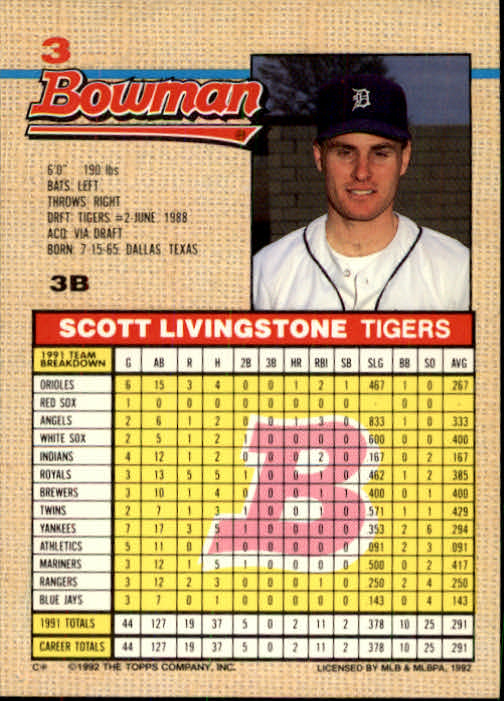thumbnail 299  - A6548- 1992 Bowman Baseball Cards 1-263 +Rookies -You Pick- 10+ FREE US SHIP