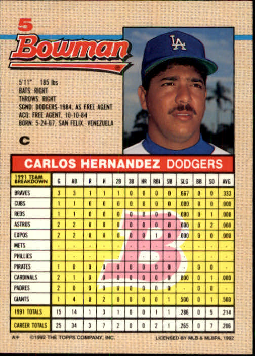 thumbnail 303  - A6548- 1992 Bowman Baseball Cards 1-263 +Rookies -You Pick- 10+ FREE US SHIP