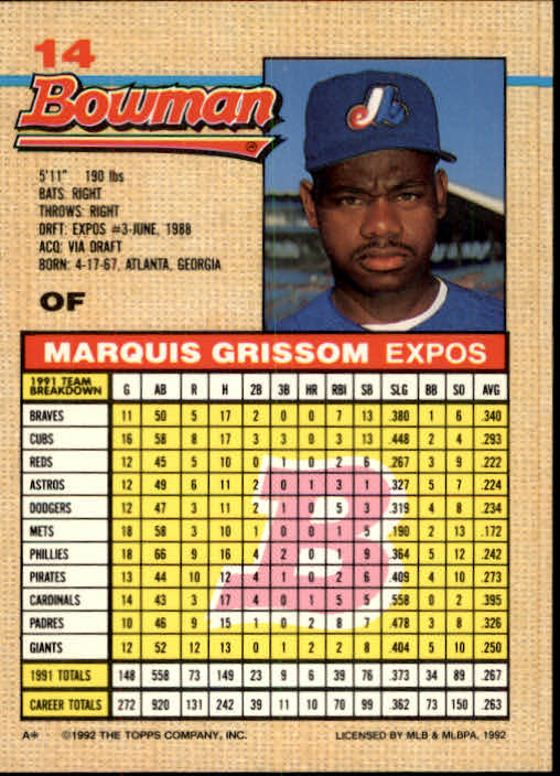 thumbnail 320  - A6548- 1992 Bowman Baseball Cards 1-263 +Rookies -You Pick- 10+ FREE US SHIP