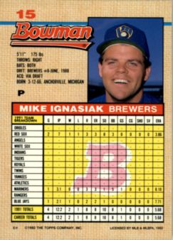 thumbnail 324  - A6548- 1992 Bowman Baseball Cards 1-263 +Rookies -You Pick- 10+ FREE US SHIP