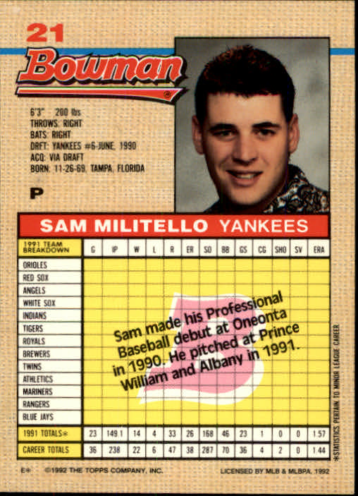 thumbnail 334  - A6548- 1992 Bowman Baseball Cards 1-263 +Rookies -You Pick- 10+ FREE US SHIP