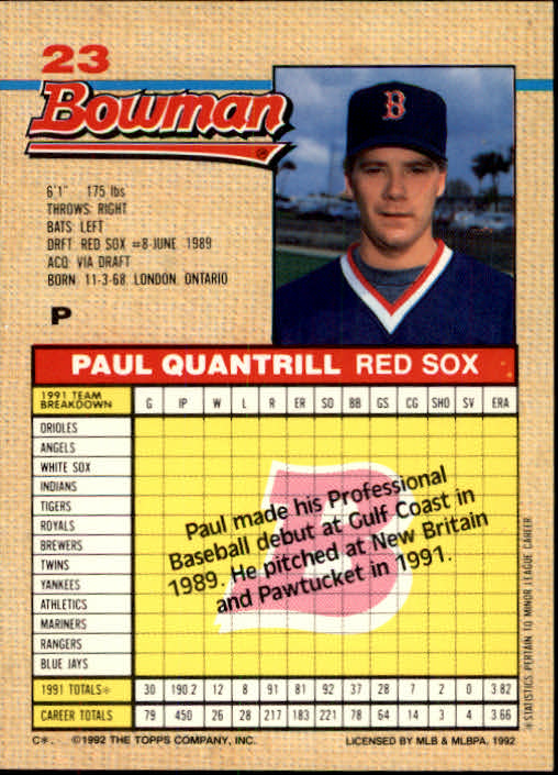 thumbnail 338  - A6548- 1992 Bowman Baseball Cards 1-263 +Rookies -You Pick- 10+ FREE US SHIP